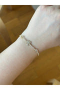 Gold Plated Zircon Stone Flower Bracelet