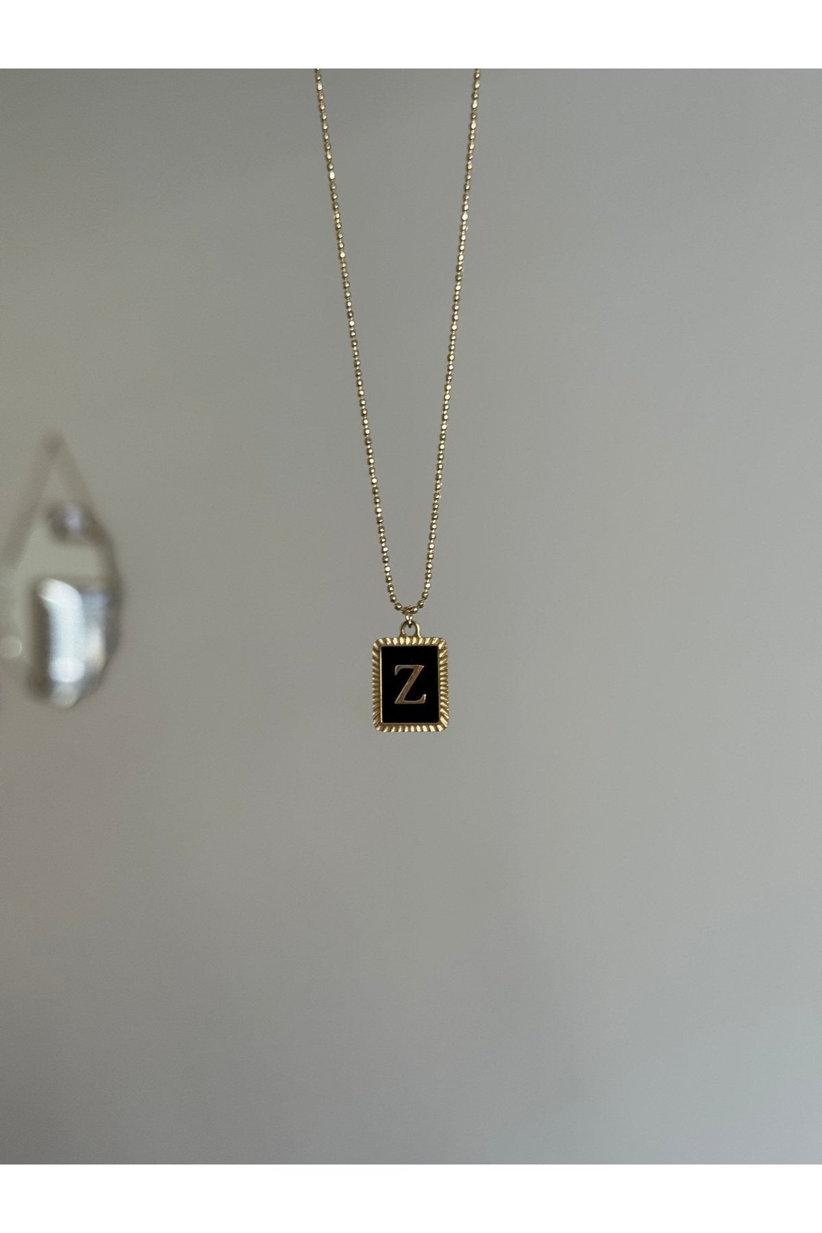 Gold-Colored Steel Letter Z Necklace
