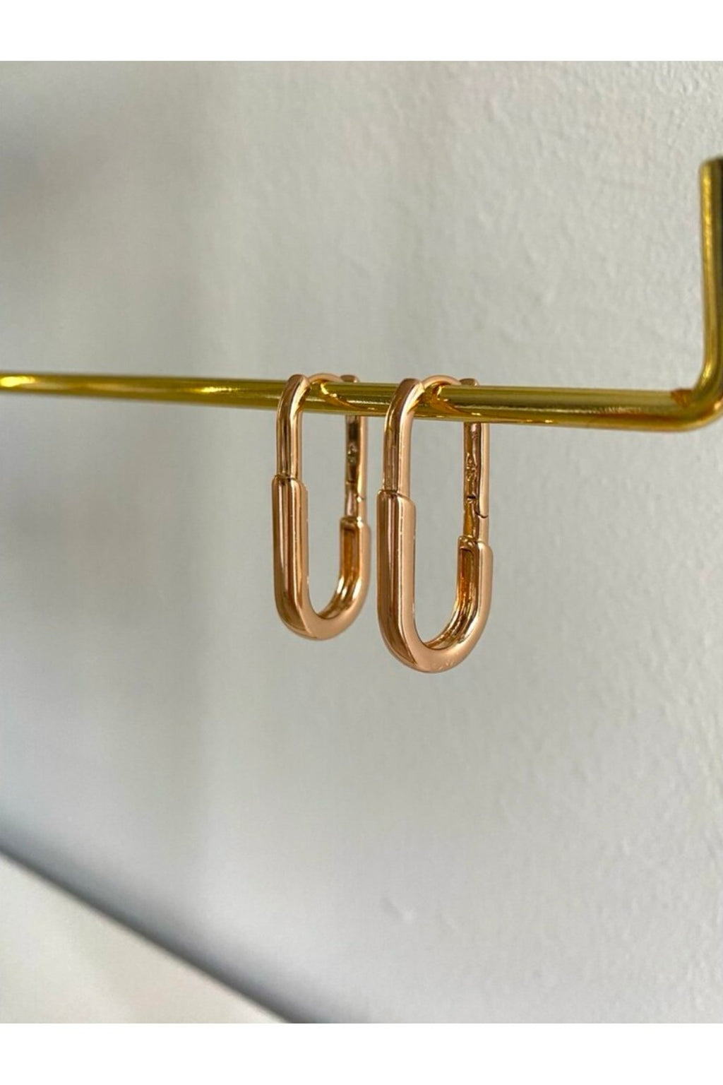 Exclusive Kaplama Rose Gold Oval Küpe