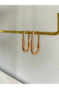 Exclusive Kaplama Rose Gold Oval Küpe