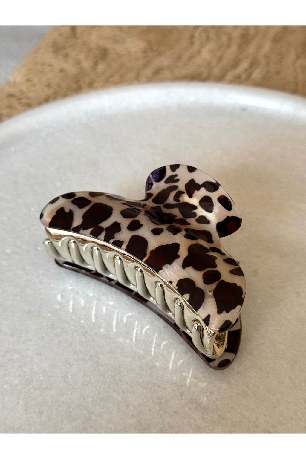 Kahverengi Leopar Desenli Mandal Toka