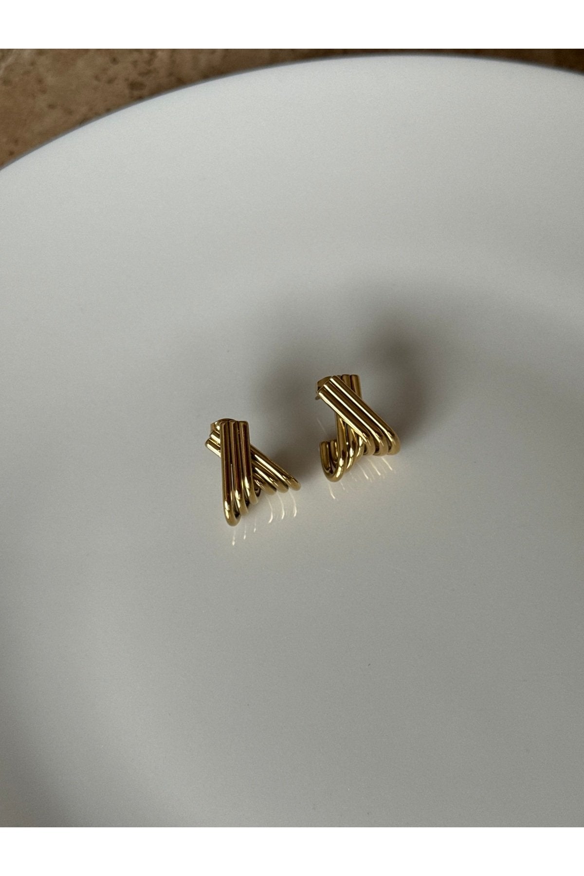 Gold Color Steel Earrings
