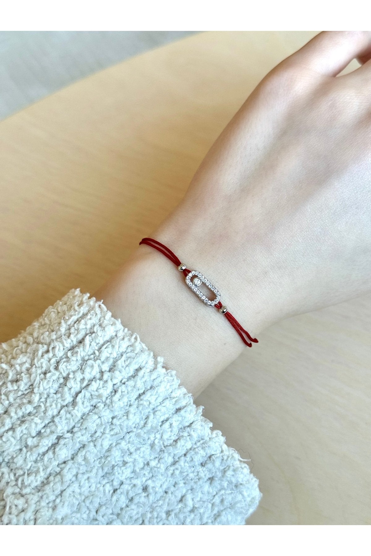 Silver Plated Red Zircon Stone Bracelet