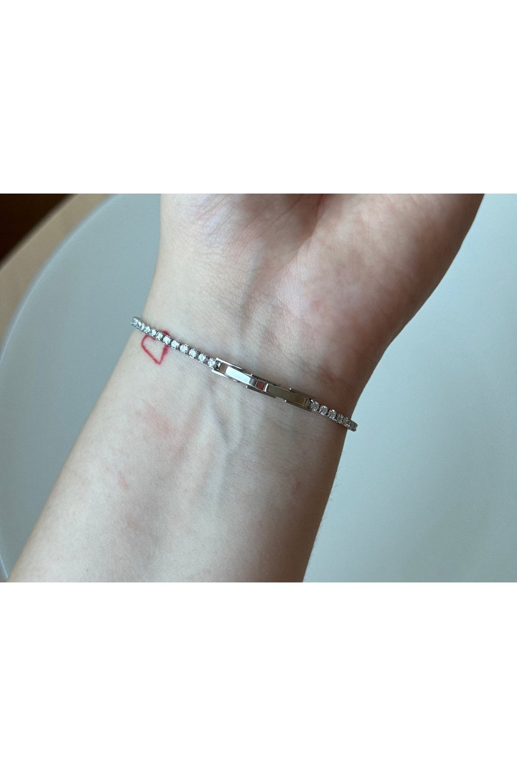 Silver Plated Zircon Stone Flower Bracelet