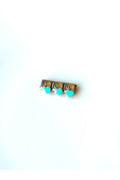 Steel Italian Charm Bracelet with Dangle Blue Heart Charm
