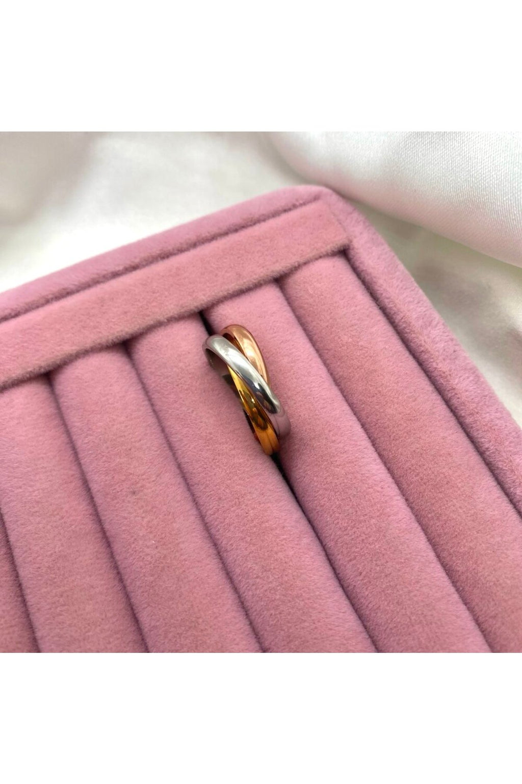 Steel Tri-Color Spiral Ring