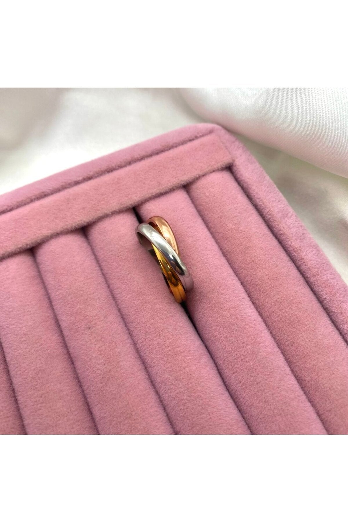 Steel Tri-Color Spiral Ring