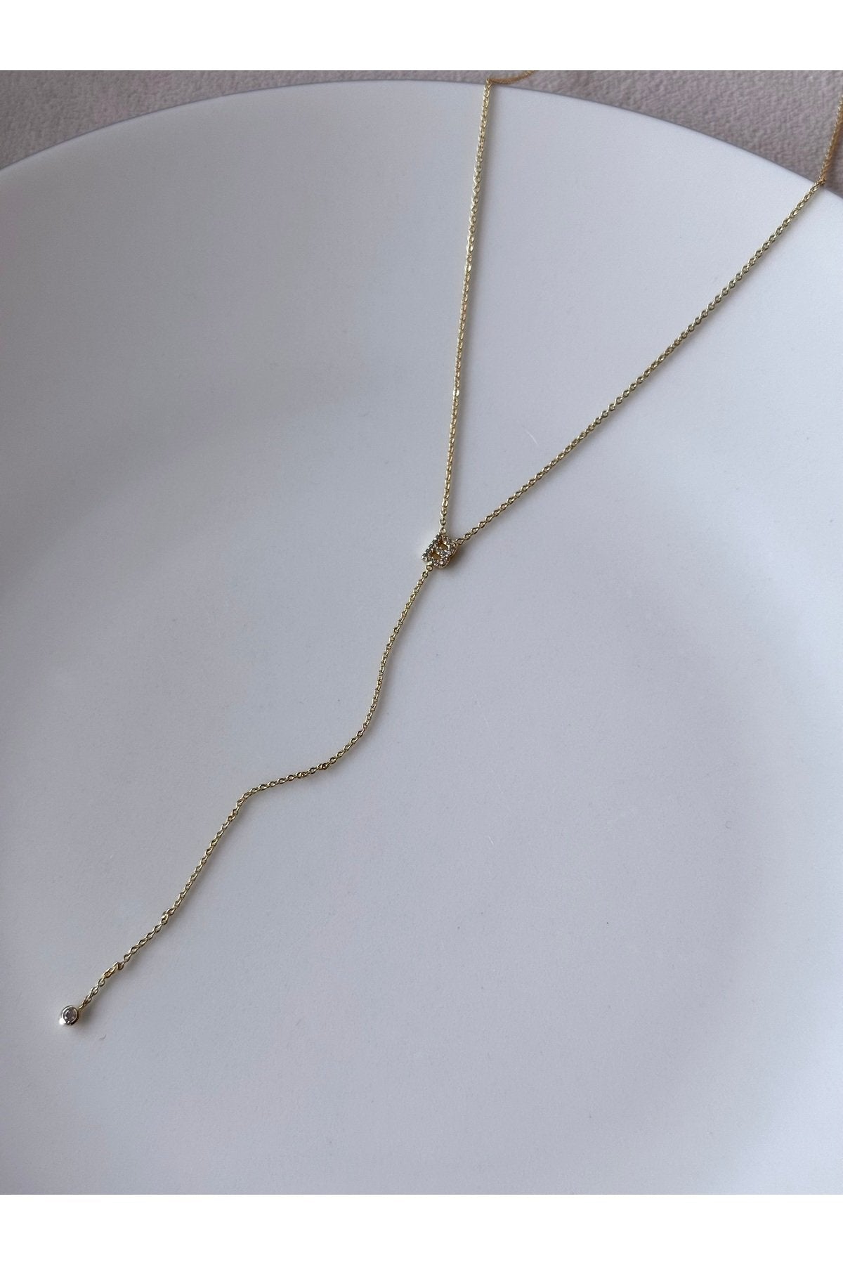 Gold Plated Zircon Stone Letter B Necklace
