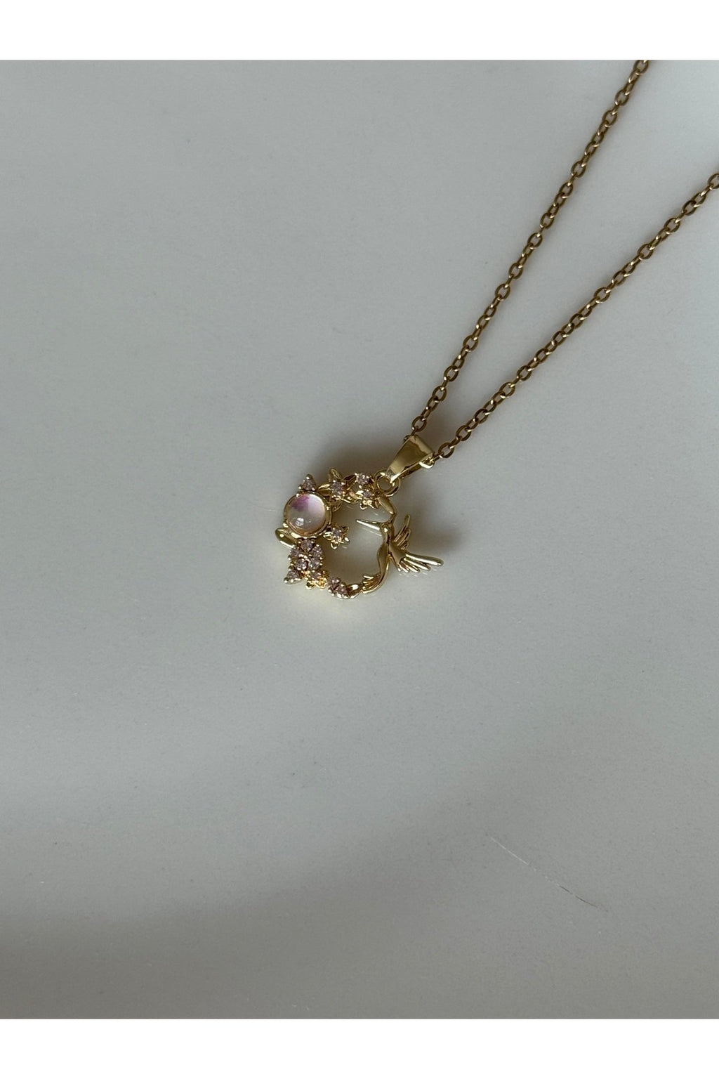 Steel Gold-Tone Phoenix Necklace