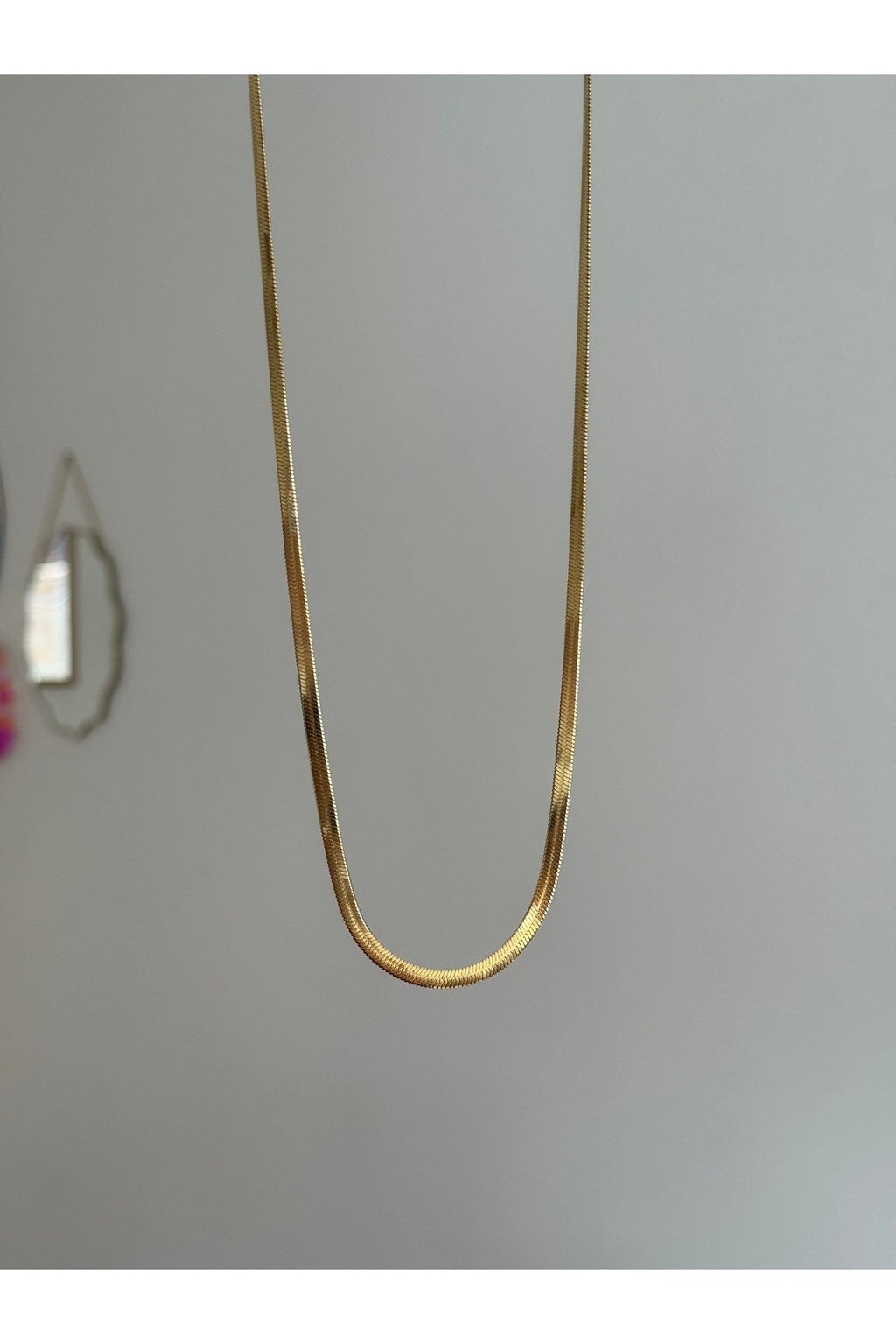 Steel Gold Tone Italian Chain Necklace