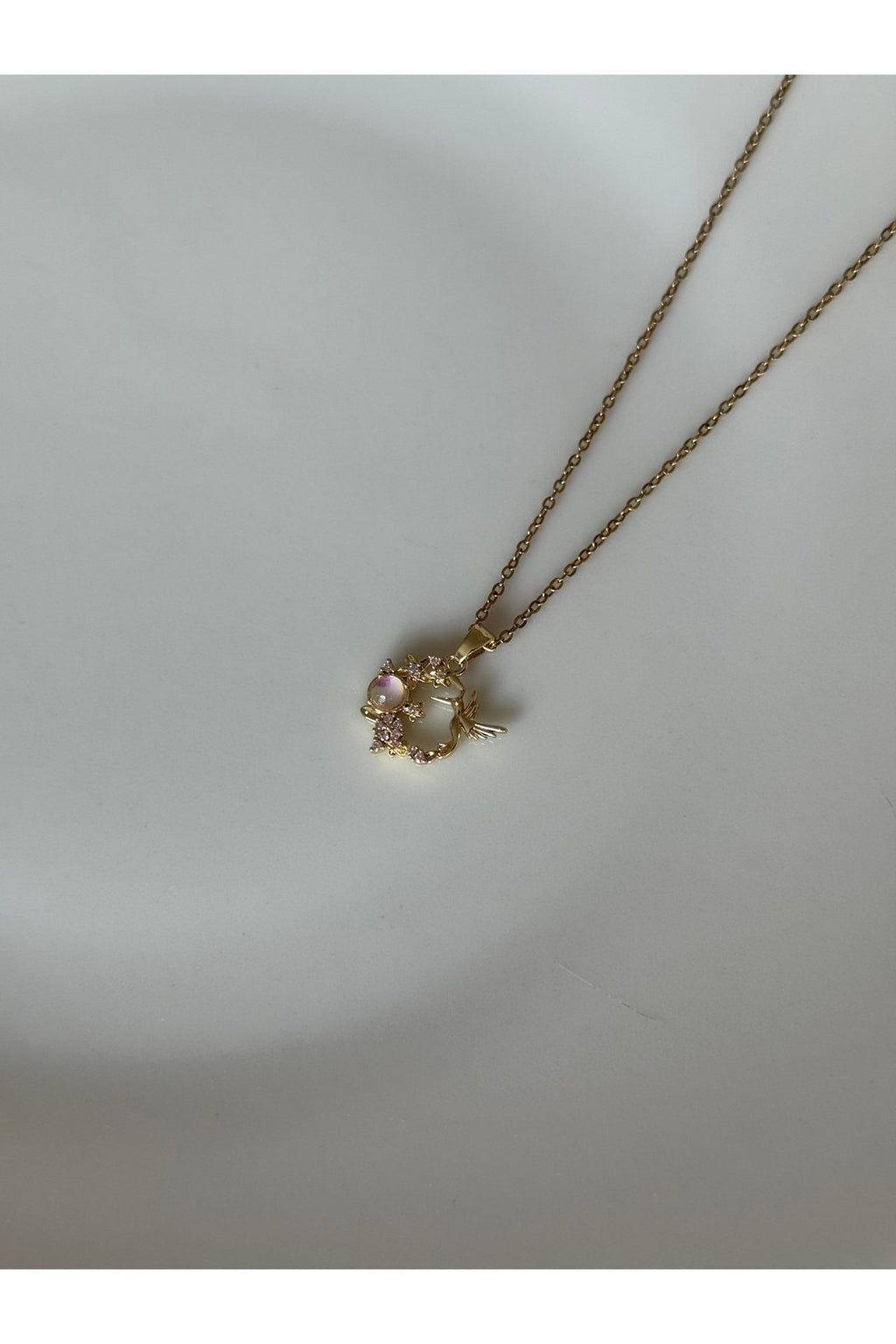 Steel Gold-Tone Phoenix Necklace