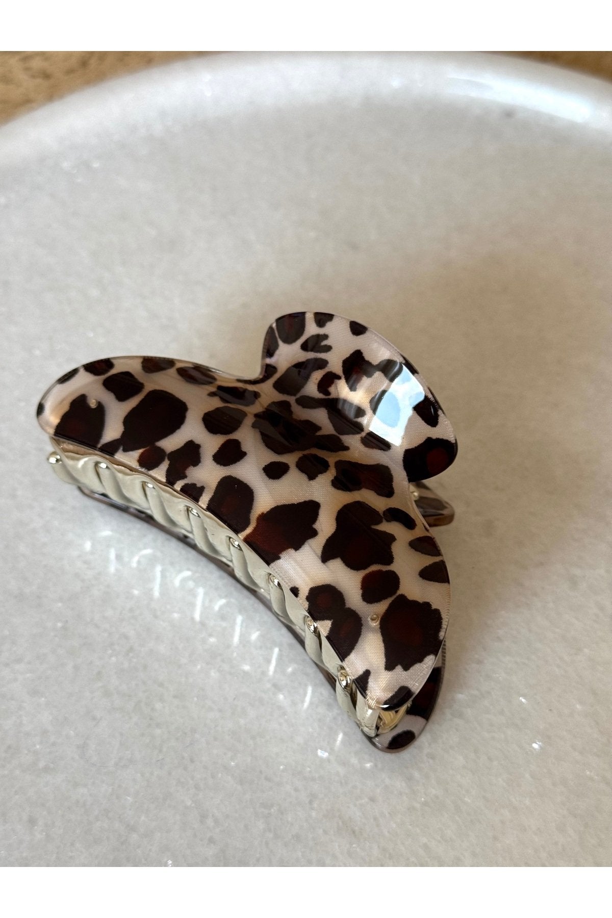 Kahverengi Leopar Desenli Mandal Toka
