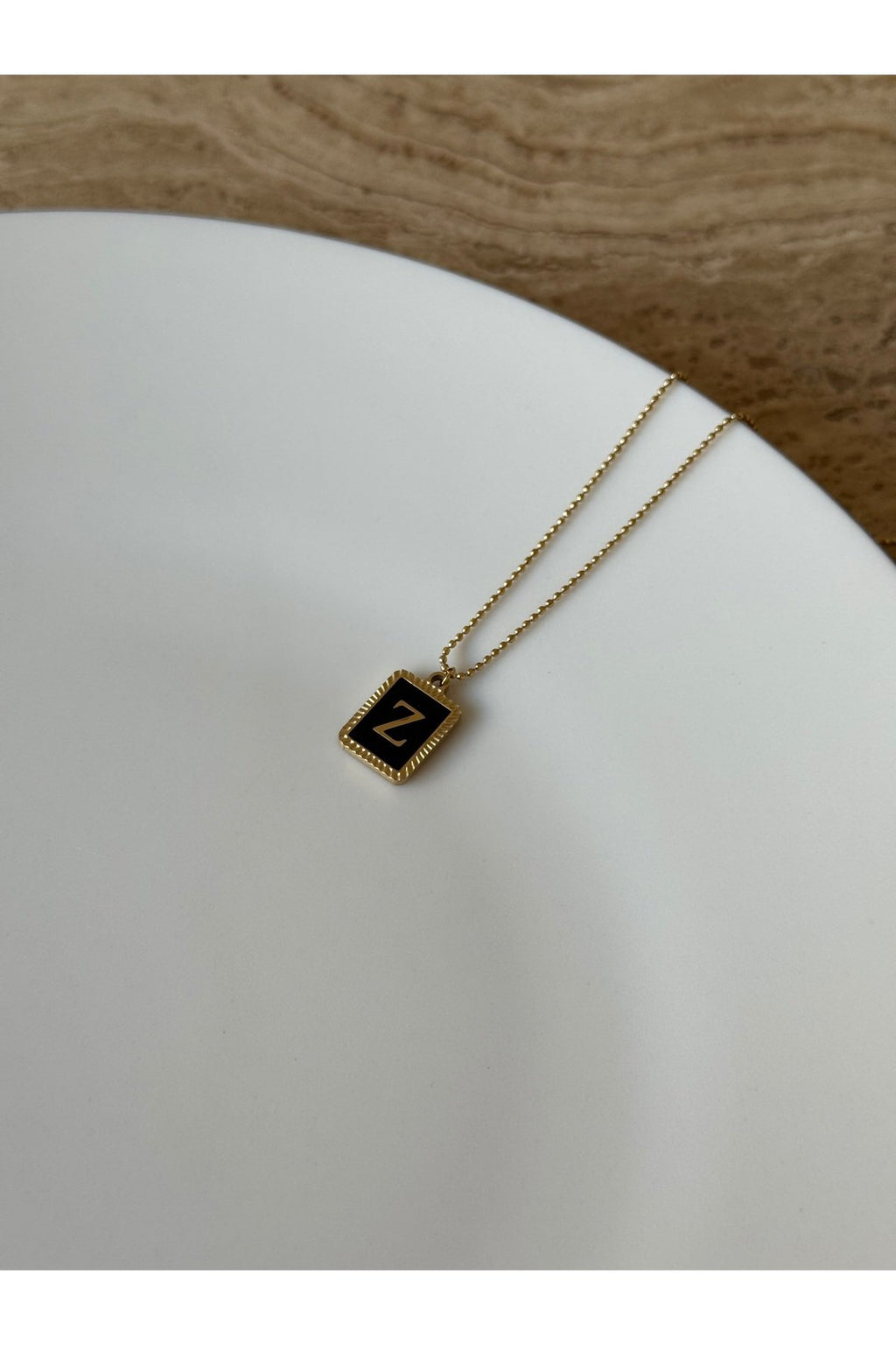 Gold-Colored Steel Letter Z Necklace