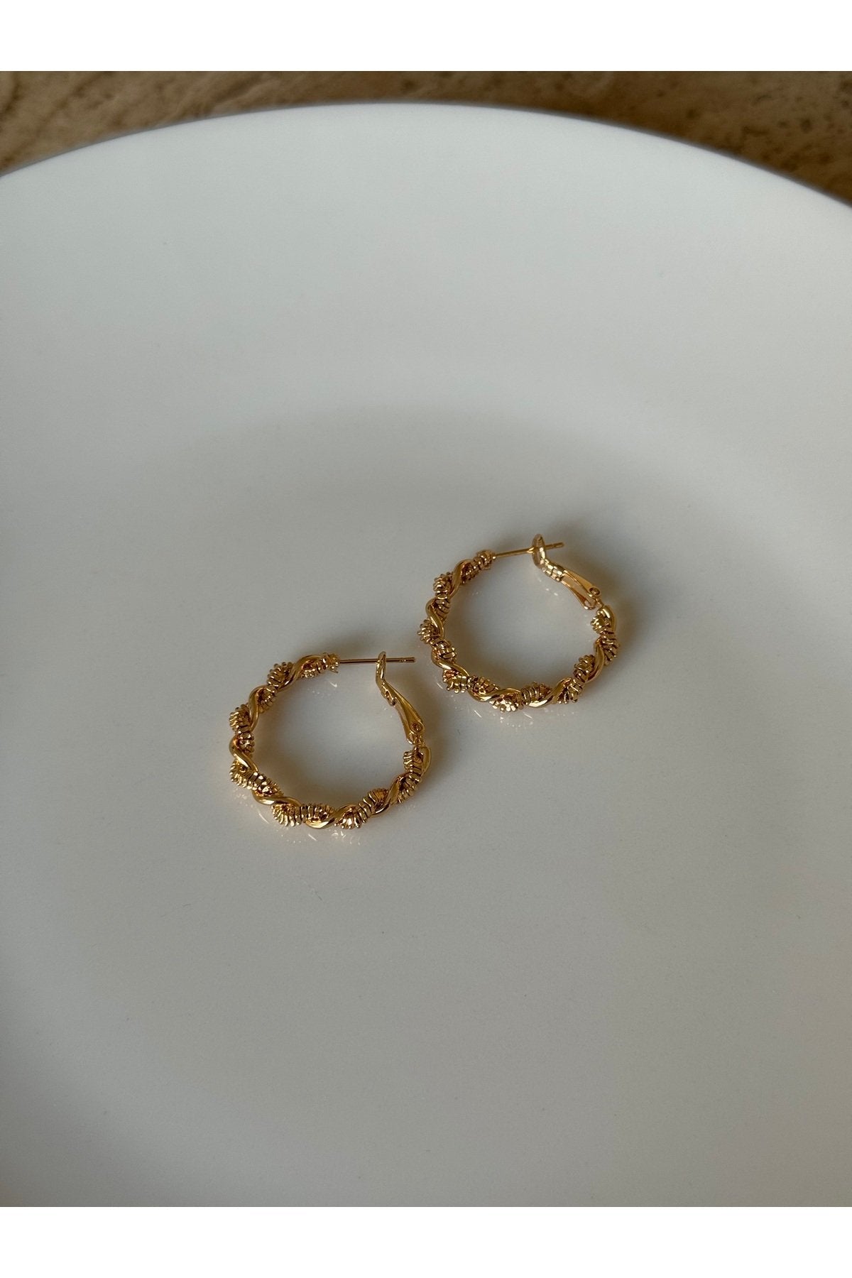 Gold Plated Spiral Hoop Earrings