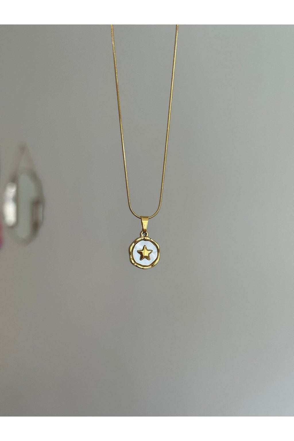 Steel Gold Tone Star Necklace