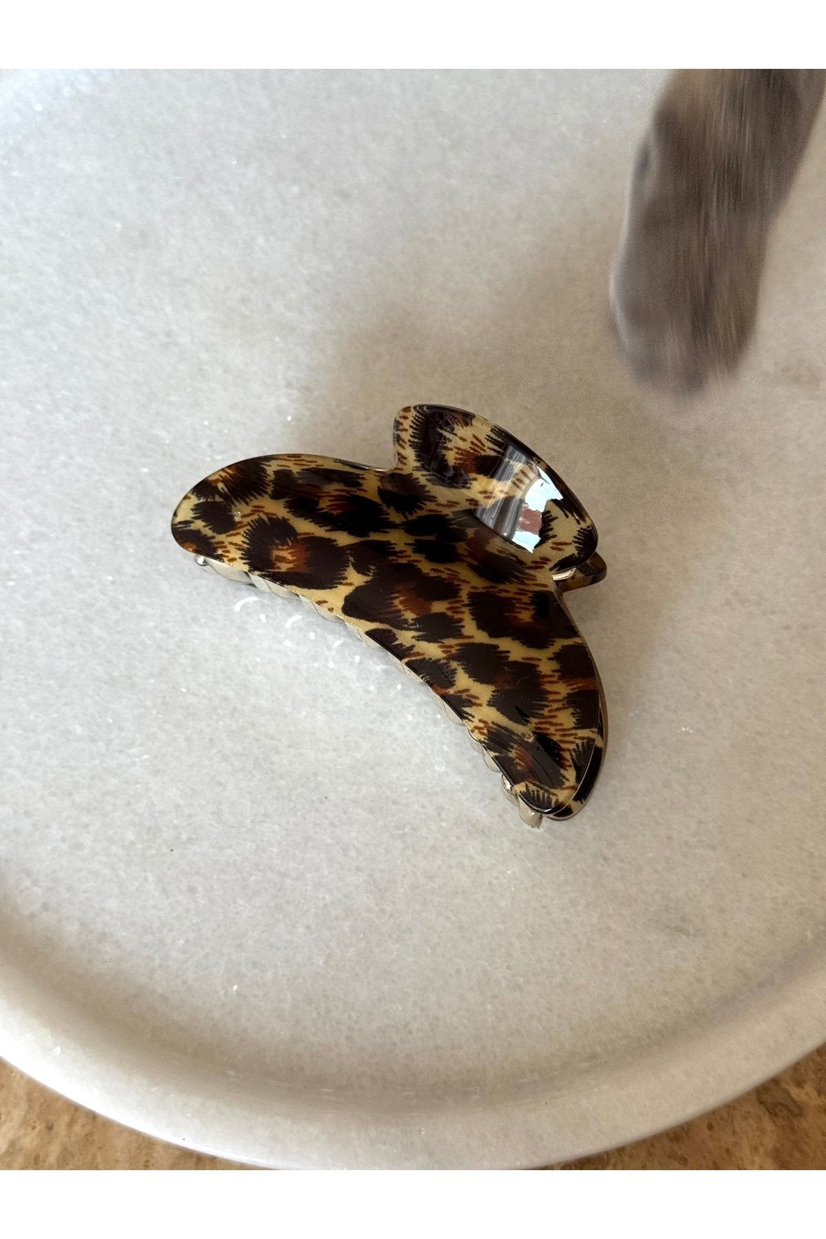 Kahverengi Leopar Desenli Mandal Toka