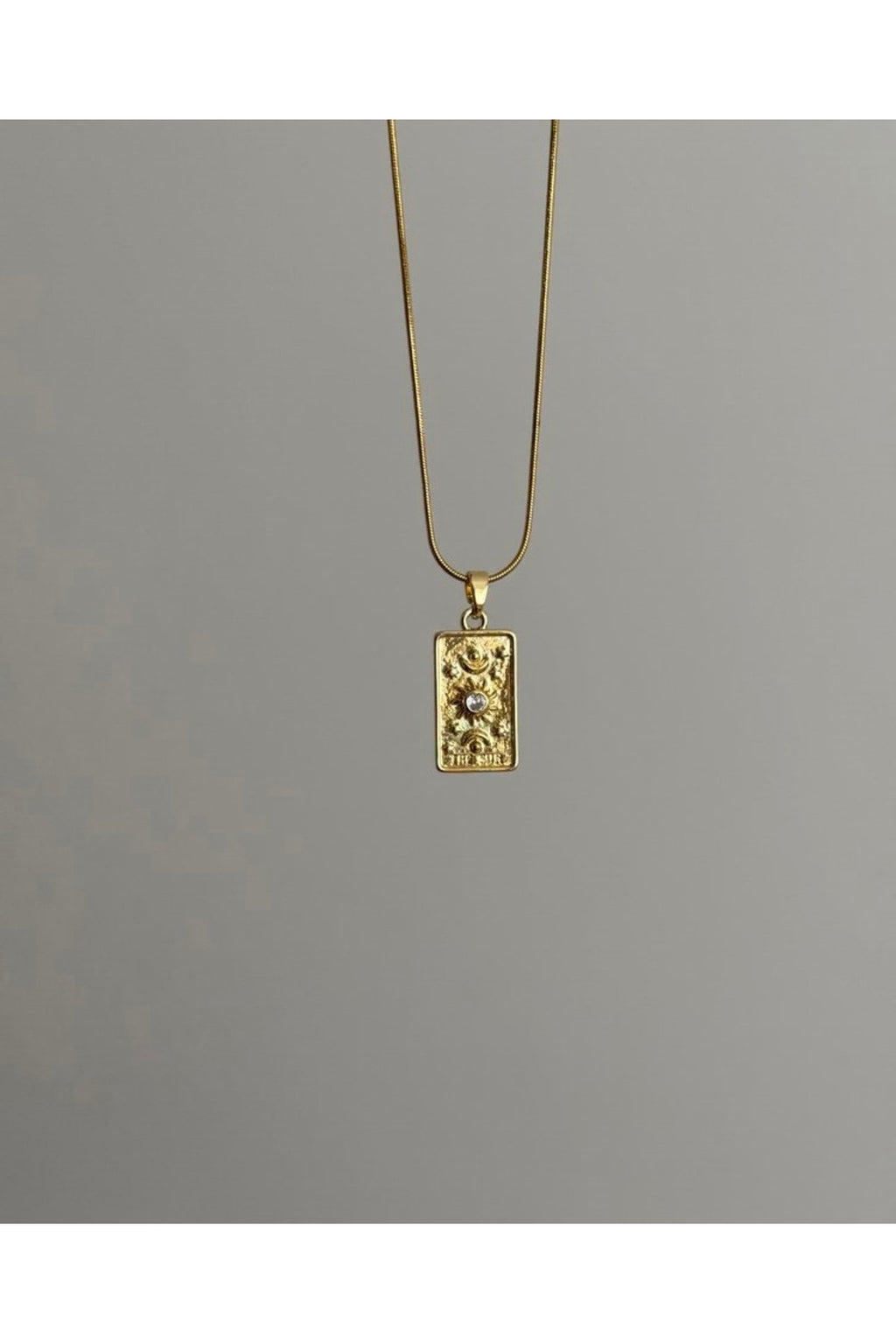 Gold Tone Steel The Sun Necklace