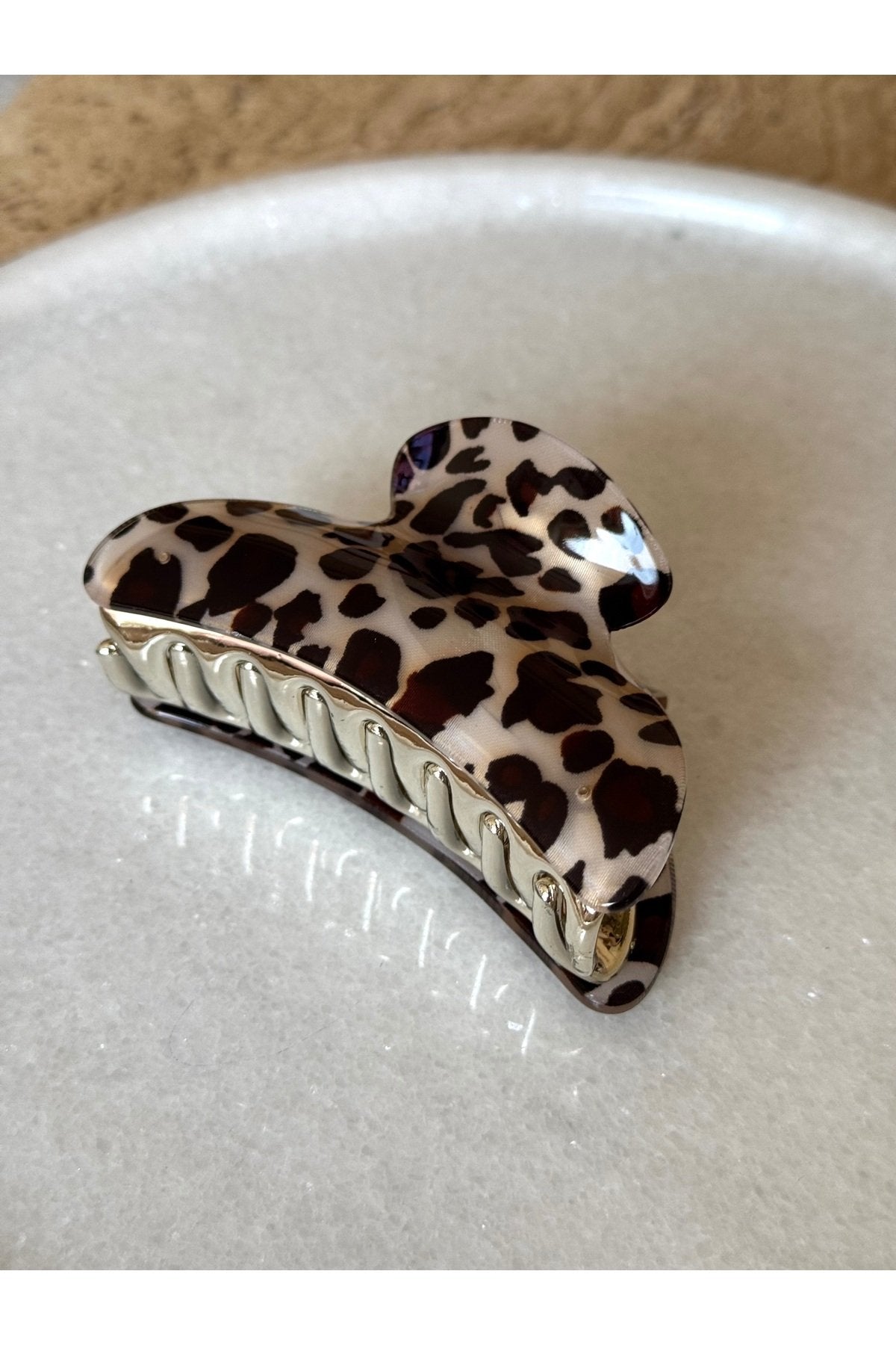 Kahverengi Leopar Desenli Mandal Toka