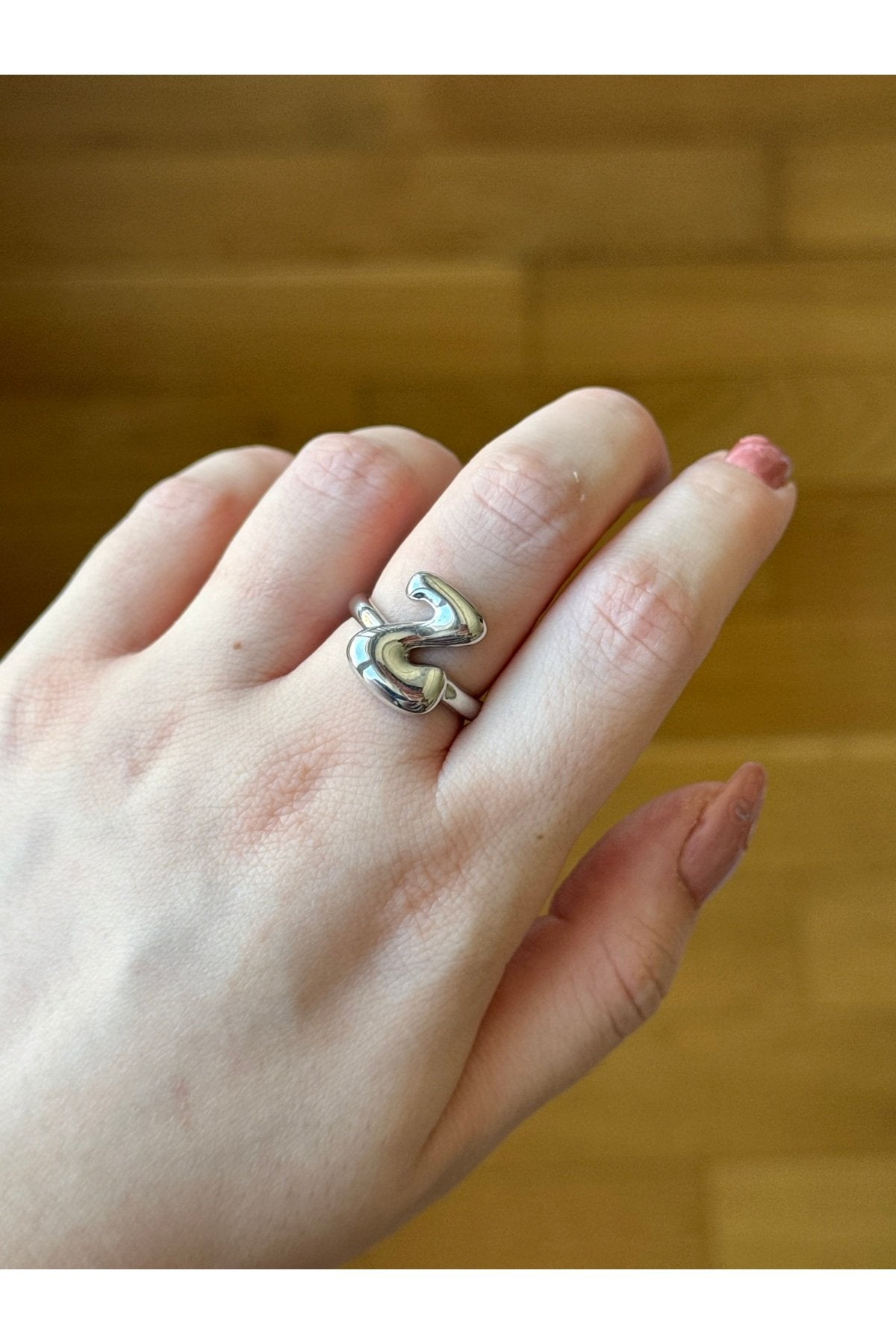 Silver Plated Adjustable Letter Z Ring