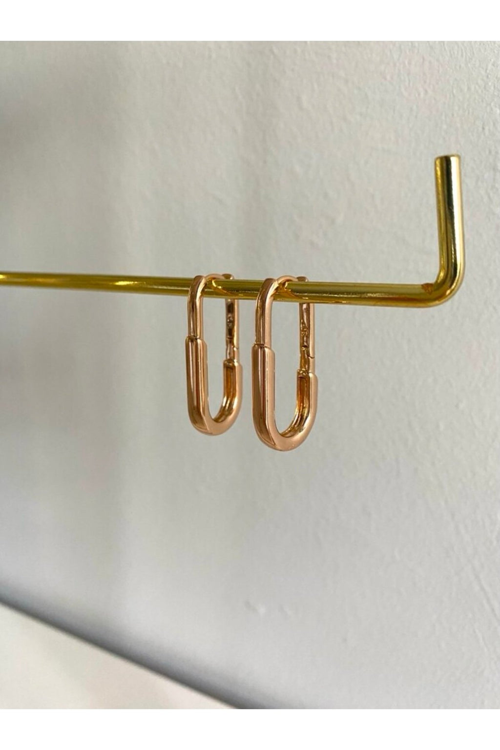 Exclusive Kaplama Rose Gold Oval Küpe