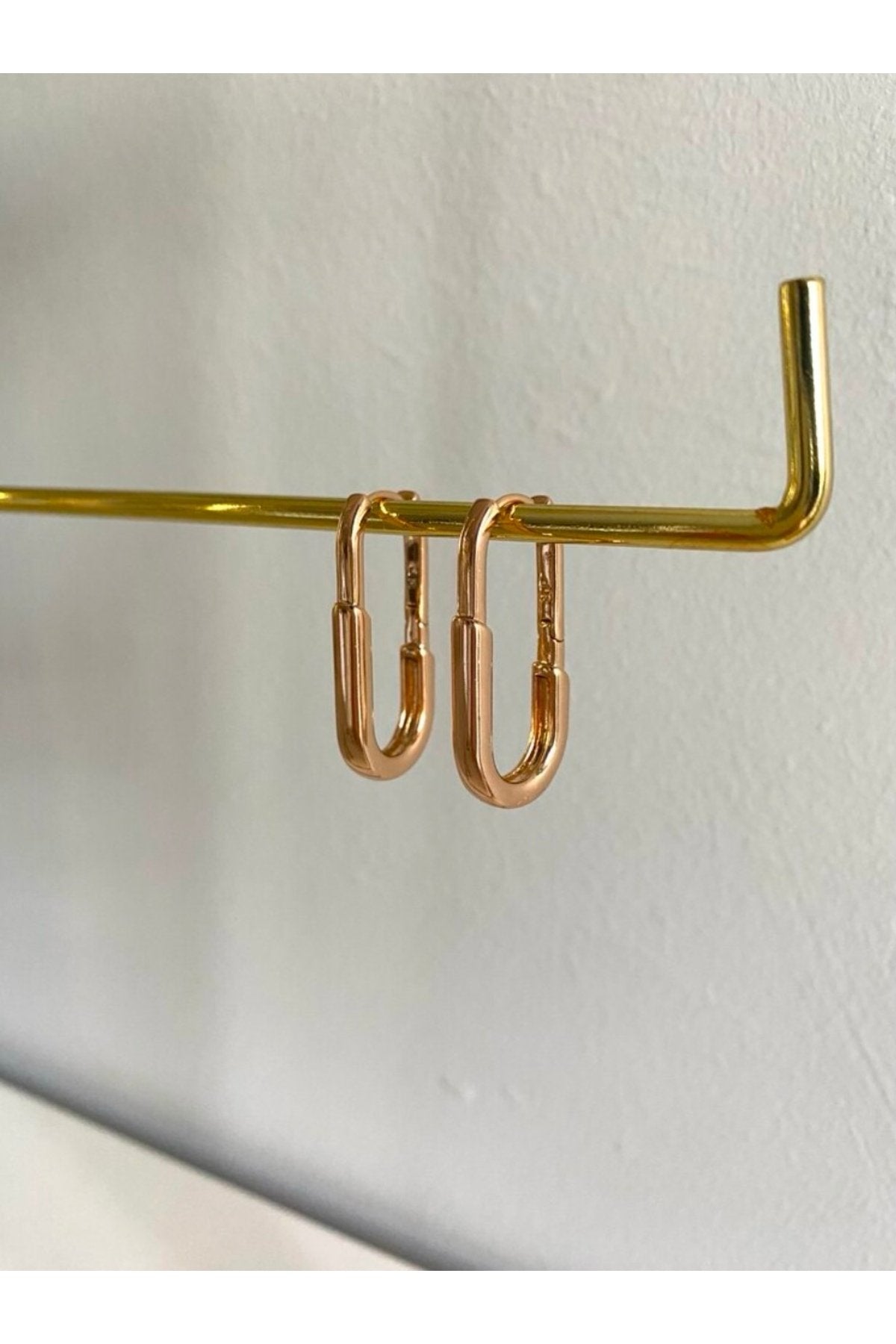 Exclusive Rose Gold Kaplama Oval Küpe