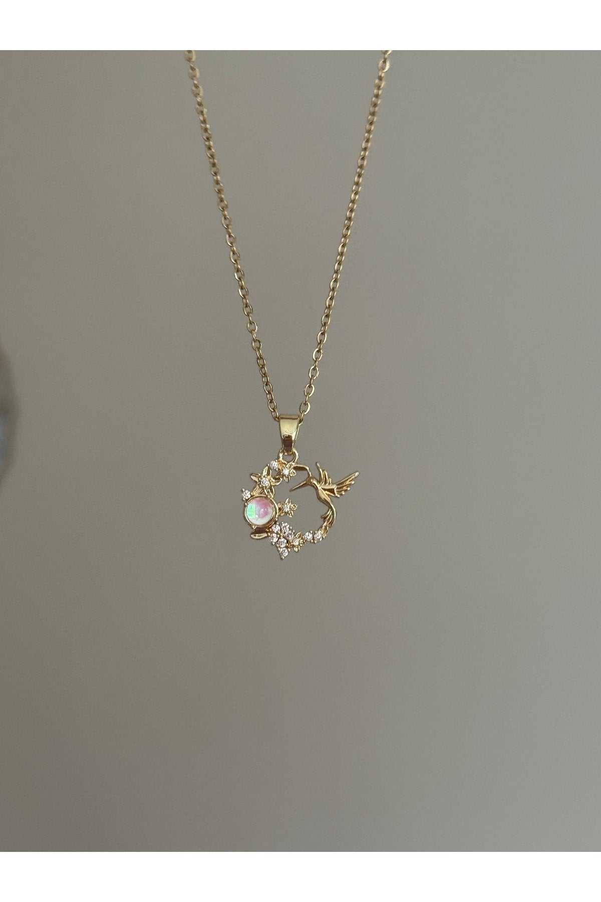 Steel Gold-Tone Phoenix Necklace