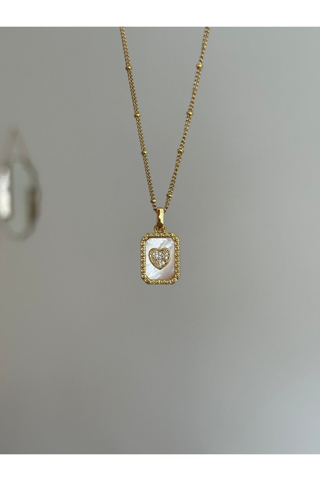 Steel Gold Tone Heart Necklace