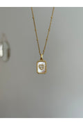 Steel Gold Tone Heart Necklace
