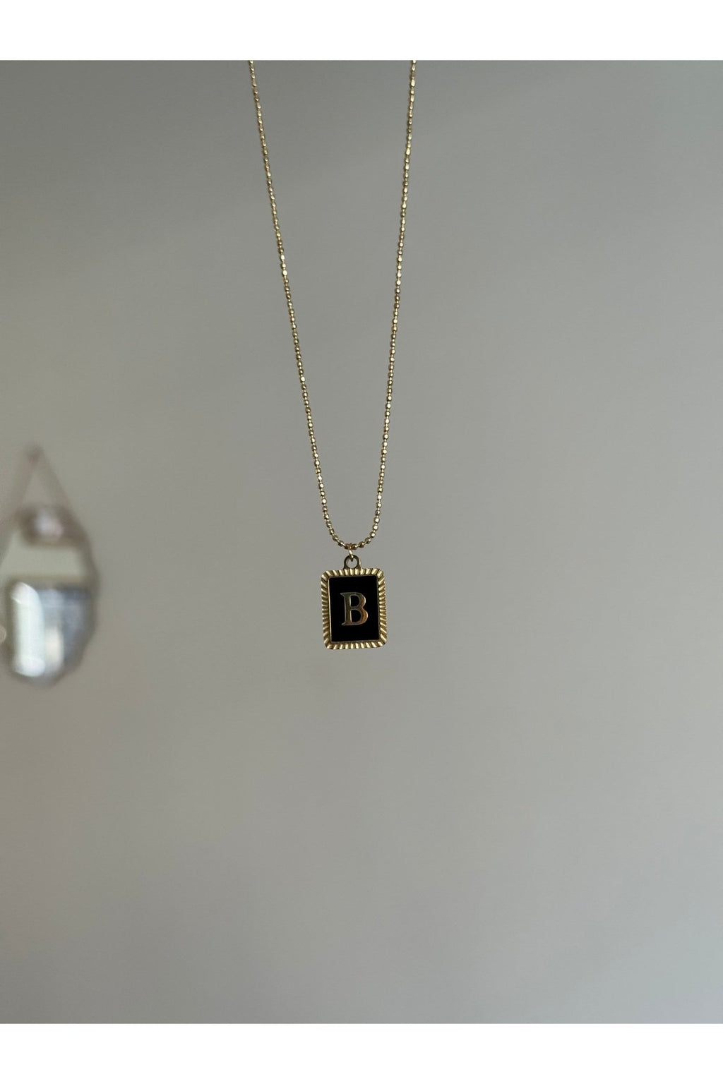 Steel Gold-Tone Letter B Necklace