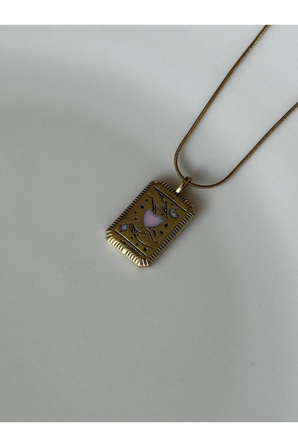 Steel Gold-Tone Amoure Necklace