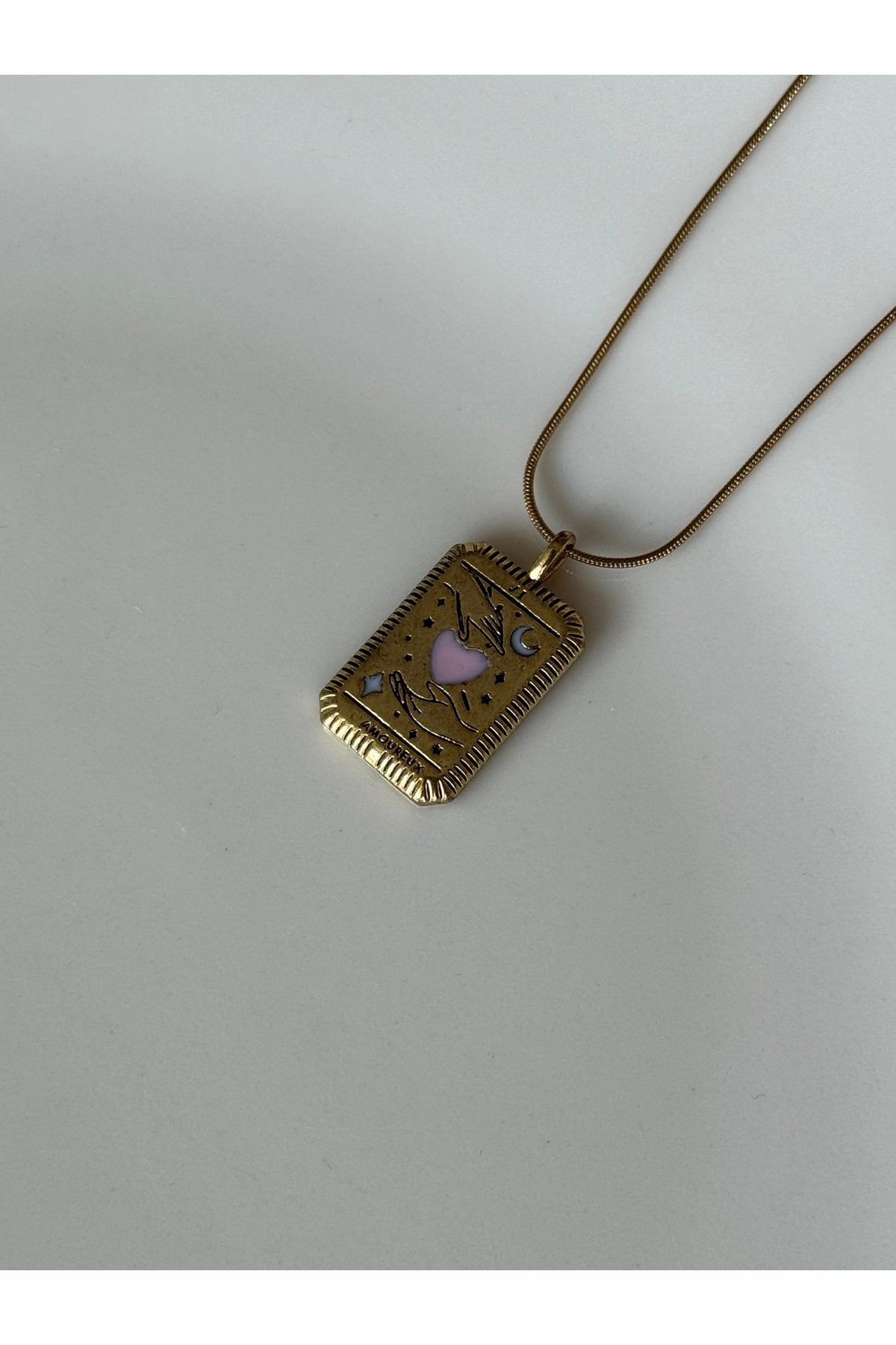 Steel Gold-Tone Amoure Necklace