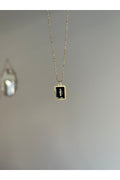 Steel Gold Tone Letter I Necklace