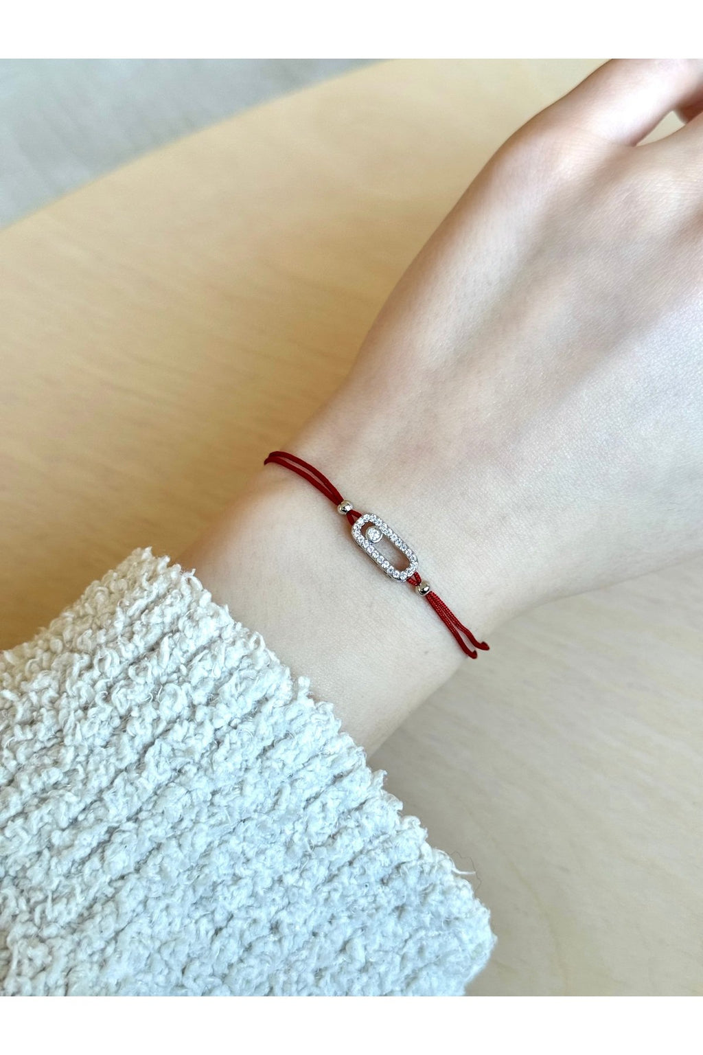 Silver Plated Red Zircon Stone Bracelet