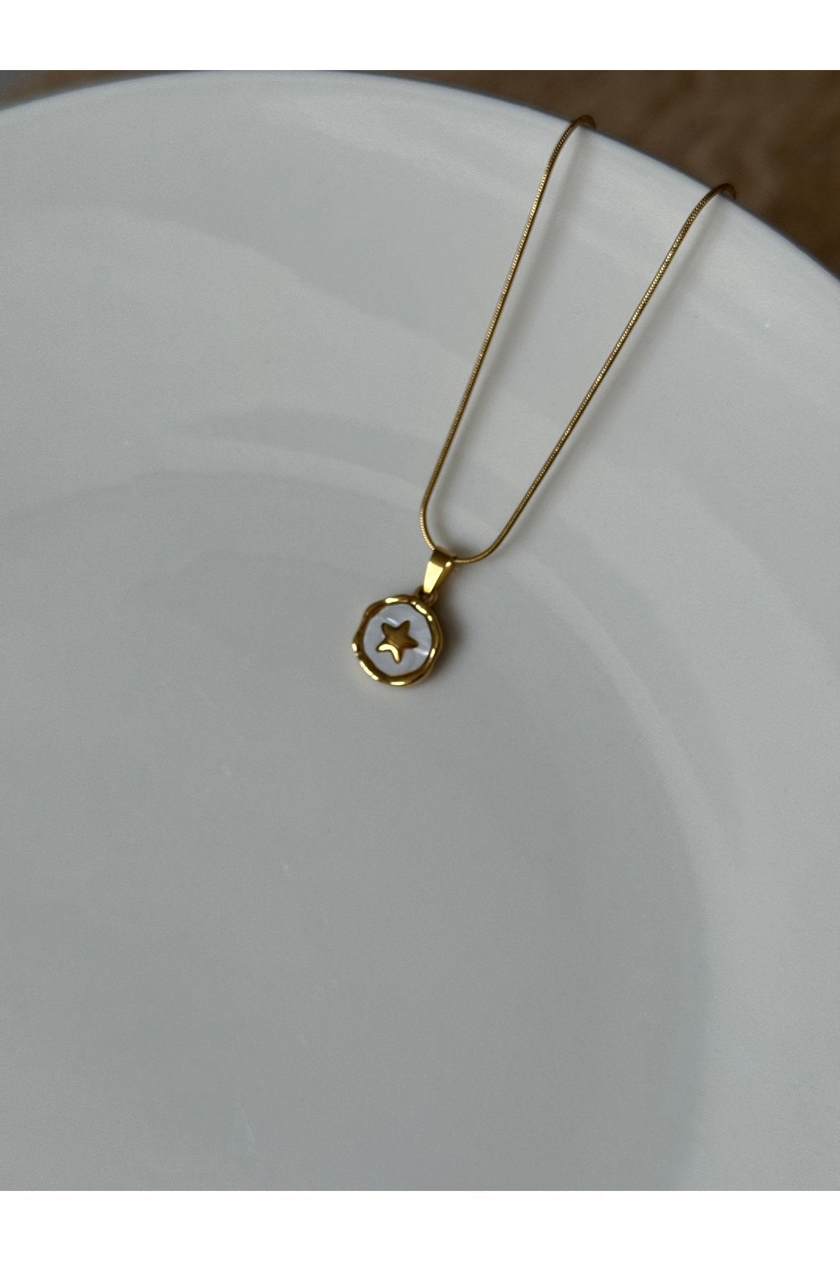 Steel Gold Tone Star Necklace