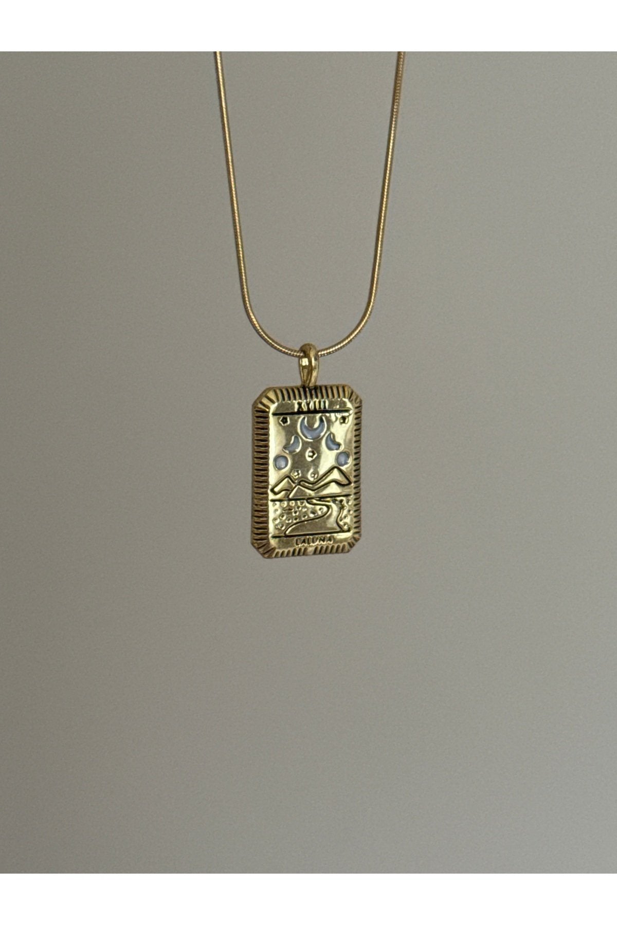 Steel Gold Tone Medallion Necklace