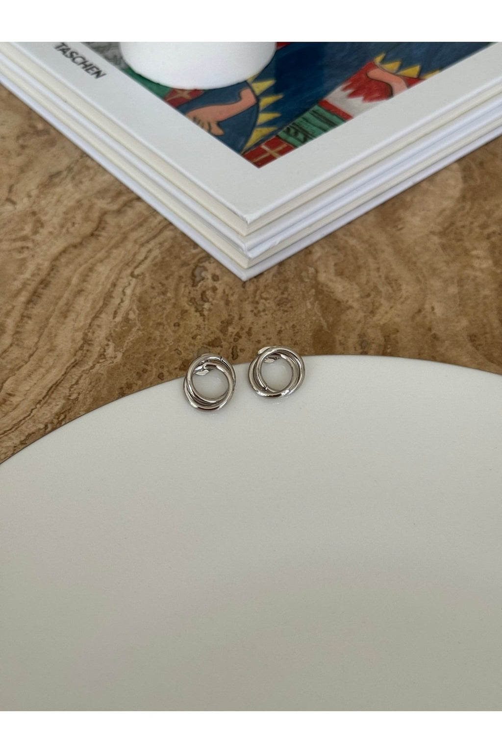 Steel Silver Color Earrings