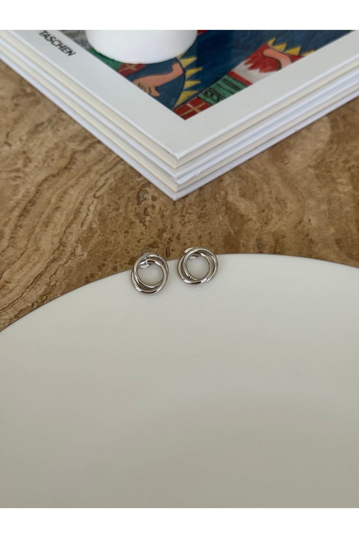 Steel Silver Color Earrings