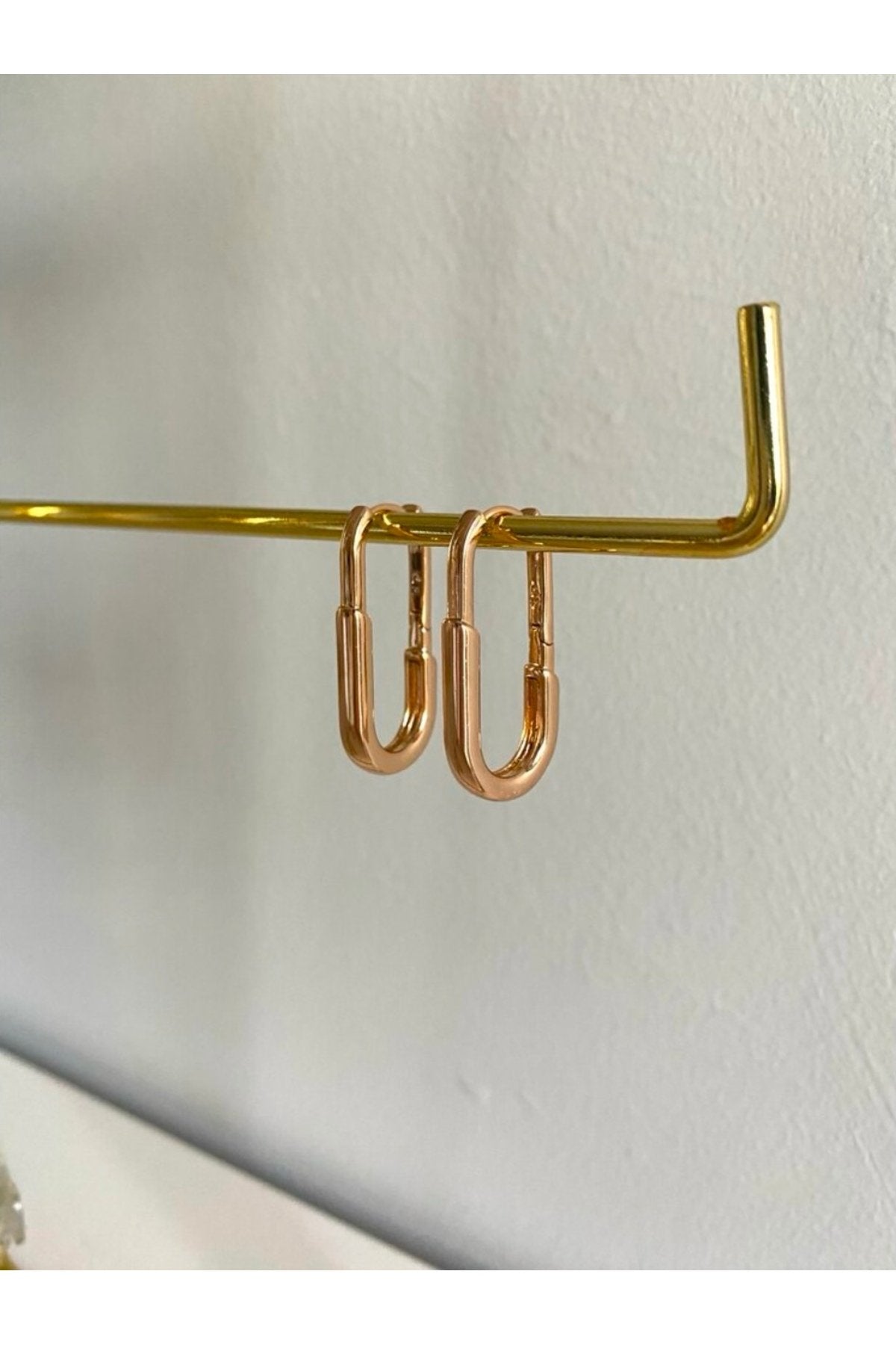 Exclusive Rose Gold Kaplama Oval Küpe
