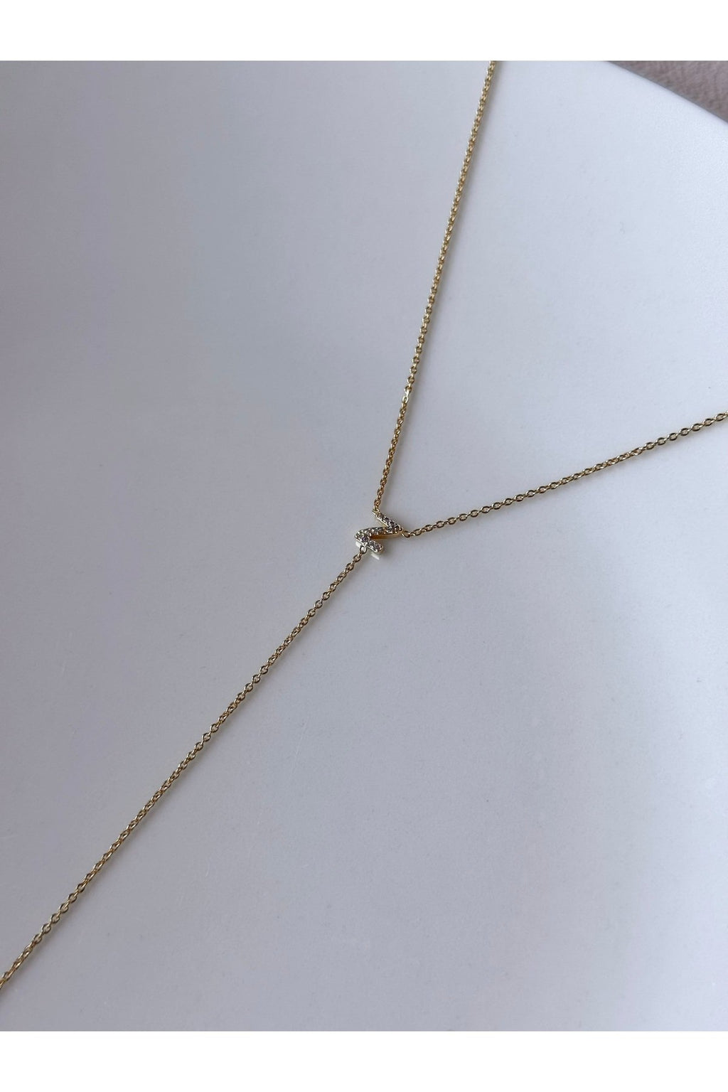 Gold Plated Zircon Stone Letter Z Necklace