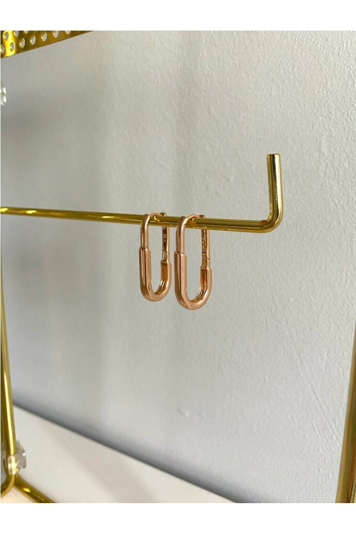 Exclusive Rose Gold Kaplama Oval Küpe