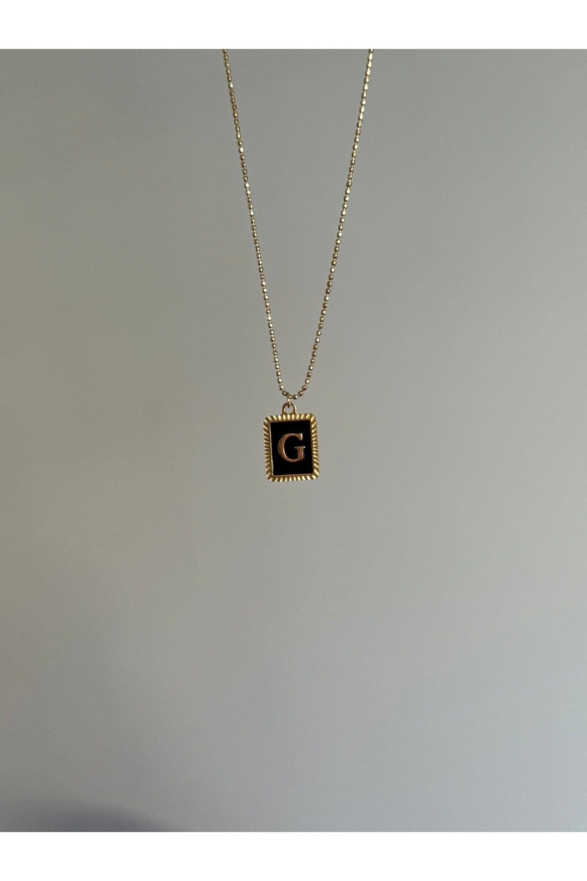Steel Gold-Tone Letter G Necklace