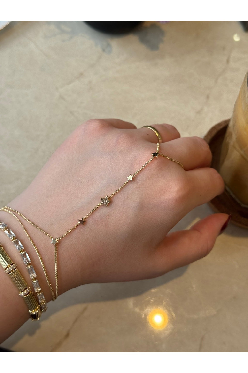 Gold Plated Star Hand Chain