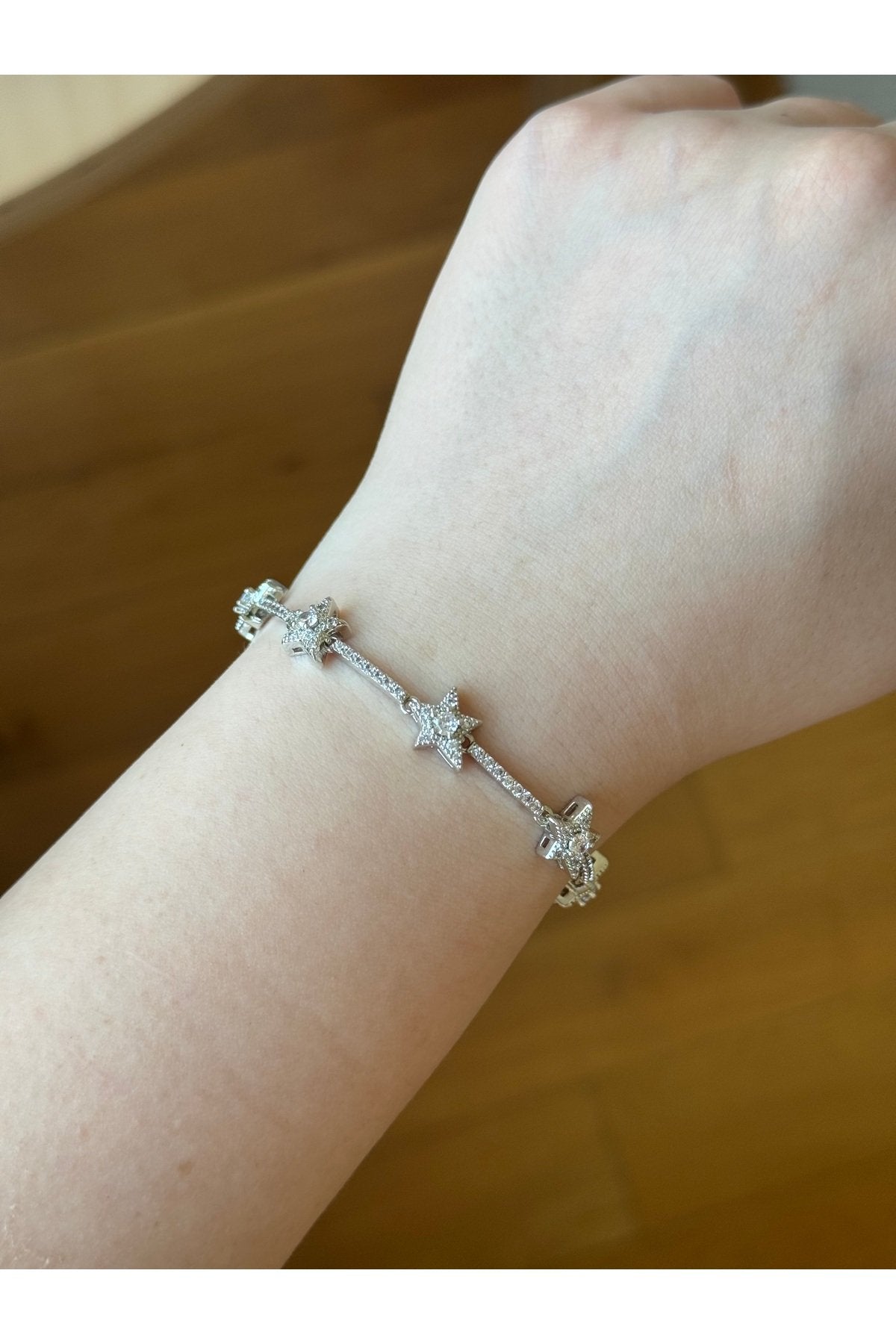 Silver Plated Zircon Stone Star Bracelet