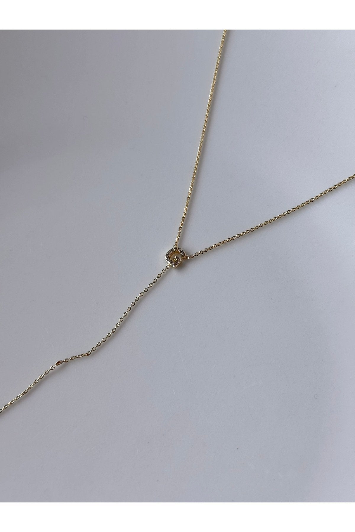 Gold Plated Zircon Stone Letter G Necklace