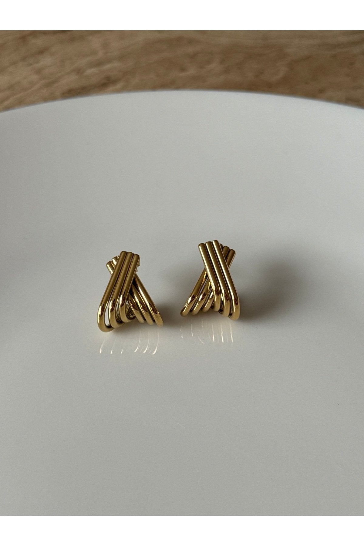 Gold Color Steel Earrings