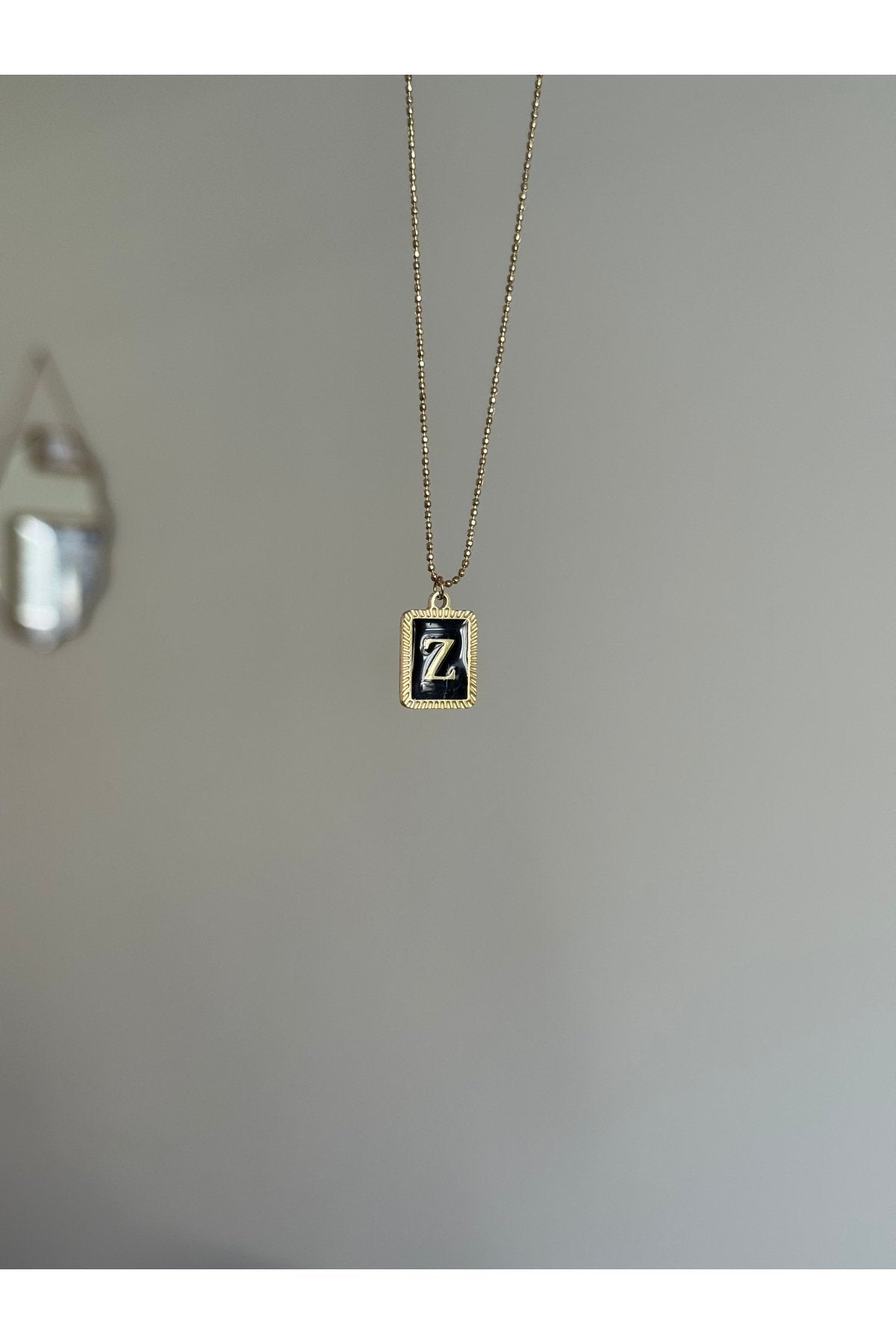 Gold-Colored Steel Letter Z Necklace