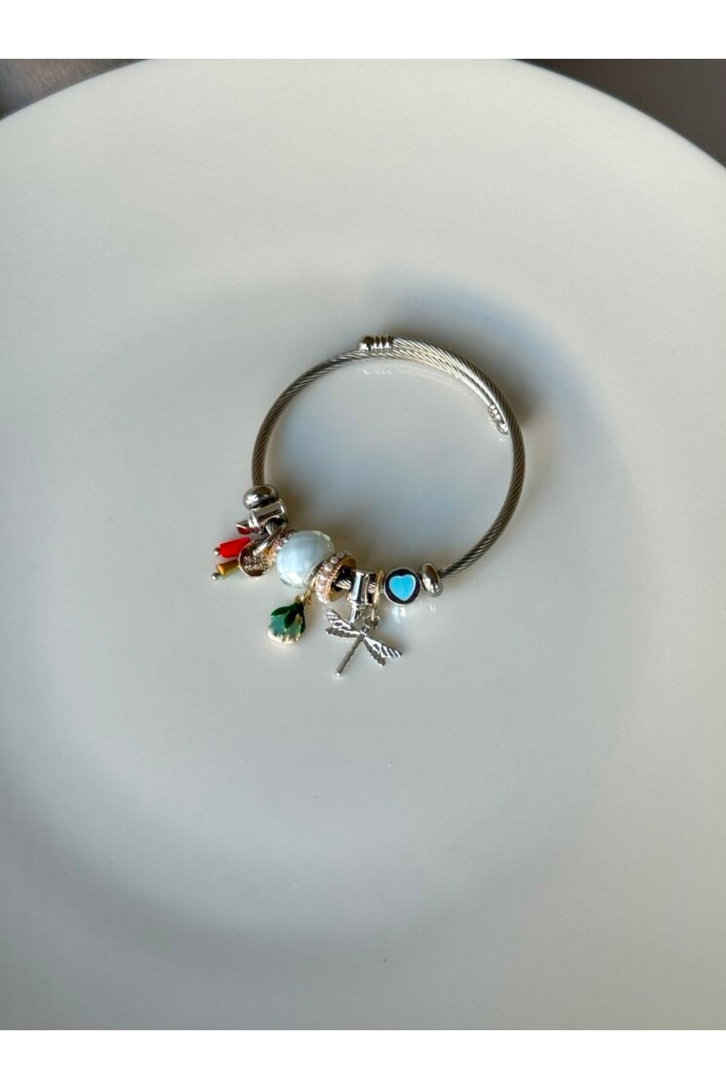 Gümüş Kaplama Mavi Charm Bileklik