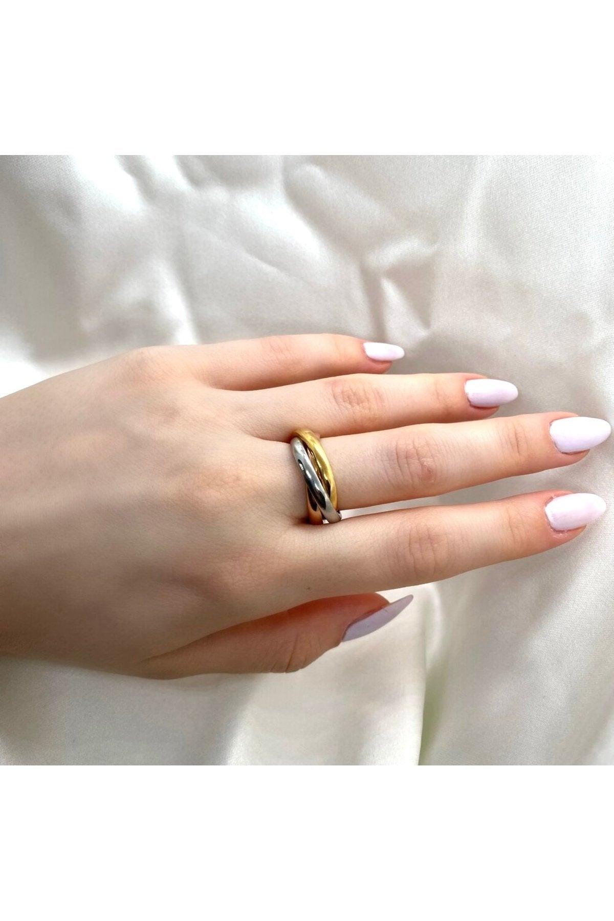 Steel Tri-Color Spiral Ring