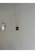 Steel Gold Color Letter F Necklace