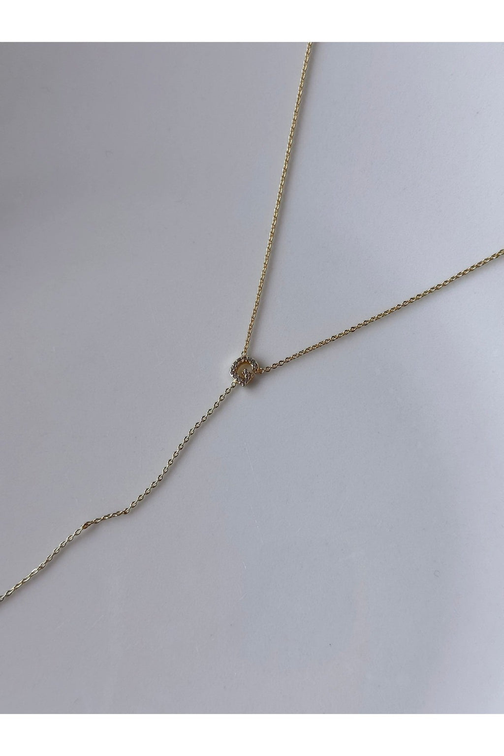 Gold Plated Zircon Stone Letter G Necklace